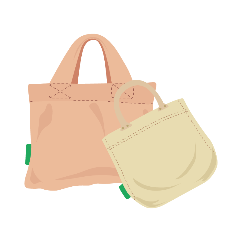 Illustration de la section sur les types de contenants chez les Ouiches Nantaises, épicerie éthique : les sacs.