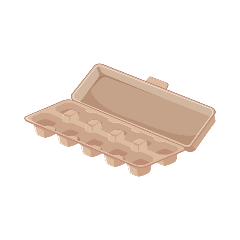 Illustration de la section sur les types de contenants chez les Ouiches Nantaises, épicerie éthique : les boîtes à œufs.